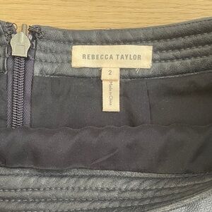 Rebecca Taylor Black Leather Mini Skirt